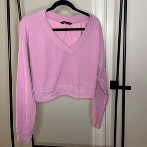 SUPER SOFT & COZY - LILAC / PINK CROP SWEATSHIRT